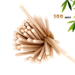 10 cm Ahşap Yuvarlak Çubuklar 100'Lü İNCE Etkinlik Çubuğu