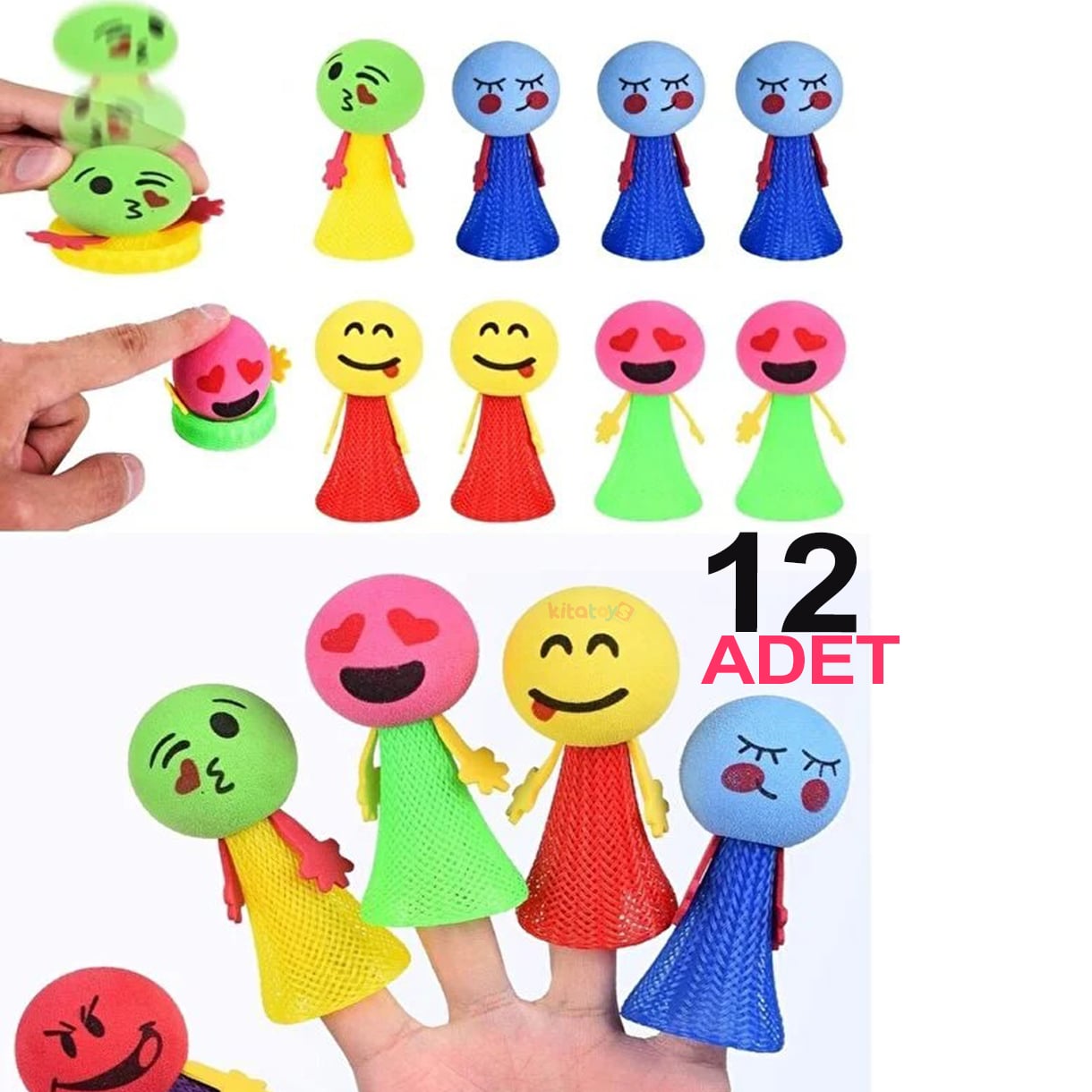 Zıplayan Adam 12'Li (Emojili  Zıp Zıp Sıçrayan ) Oyuncak