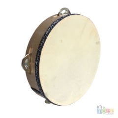 6 Zilli Deri Tef 23 cm (Orff Aletleri) Ahşap Kasnak