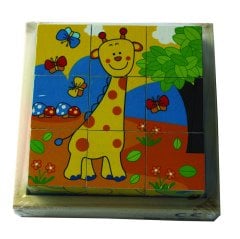 Hayvanlar Küp Puzzle (Anaokulu Ahşap Bloklar)