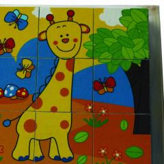 Hayvanlar Küp Puzzle (Anaokulu Ahşap Bloklar)