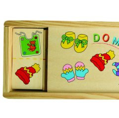 Kıyafetler Domino 28 Parça Ahşap Zeka Oyunu