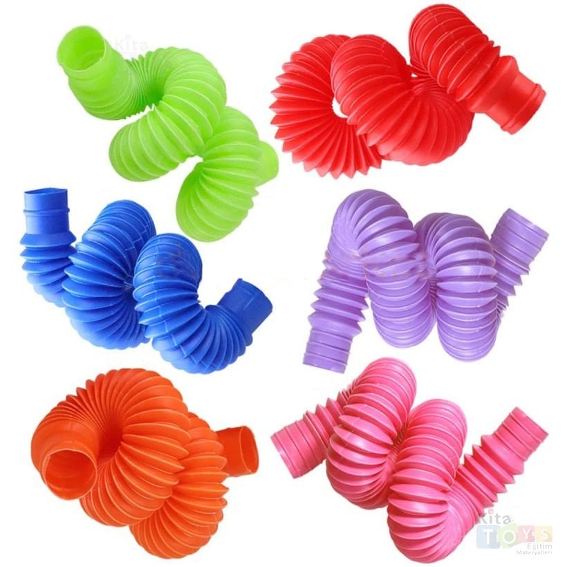 Pop Tubes 6'Lı Set (Esnek Uzayan Borular) Duyusal Oyuncak