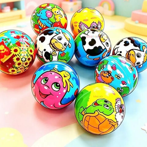 Stres Topu 12'Li Renkli Desenli (Toptan Öğrenci Karne Hediyesi) Soft