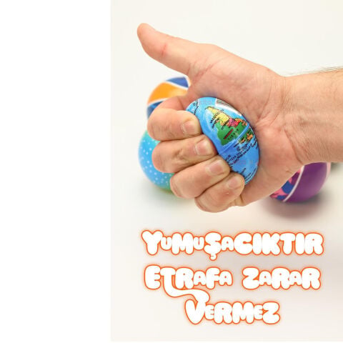 Stres Topu 12'Li Renkli Desenli (Toptan Öğrenci Karne Hediyesi) Soft