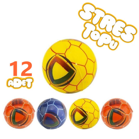 Stres Topu 12'Li Soft Renkli Desenli (Toptan Karne Hediyesi)