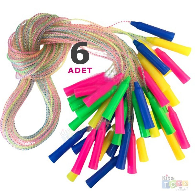 Atlama İpi (6 Adet) Anaokulu Plastik Spor Oyun Malzemeleri