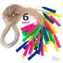 Atlama İpi (6 Adet) Anaokulu Plastik Spor Oyun Malzemeleri