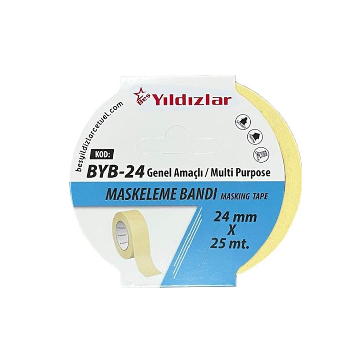 Maskeleme Bandı 24x25 Metre Kağıt Bant YILDIZLAR Bant