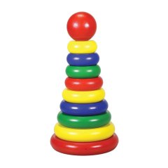 Ahşap Kule 21 cm (Eğitici Oyuncaklar) Halka Dizme