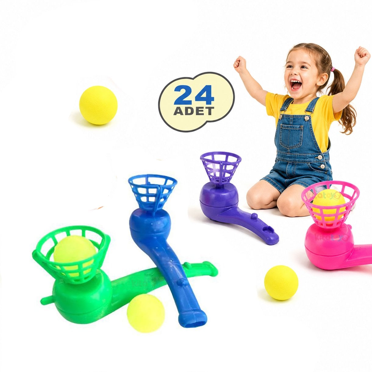Üflemeli Uçan Top 24 Adet (Nostaljik Plastik Promosyon Oyuncak)