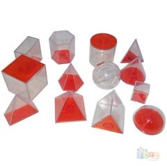 Geometrik Cisimler Takımı 13 Parça (Eğim Materyalleri Bloklar) Sıvı Ölçüm Şekiller