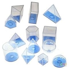 Geometrik Cisimler Sıvı Ölçüm Seti 13 Parça (Hacim Şekiller Takımı)