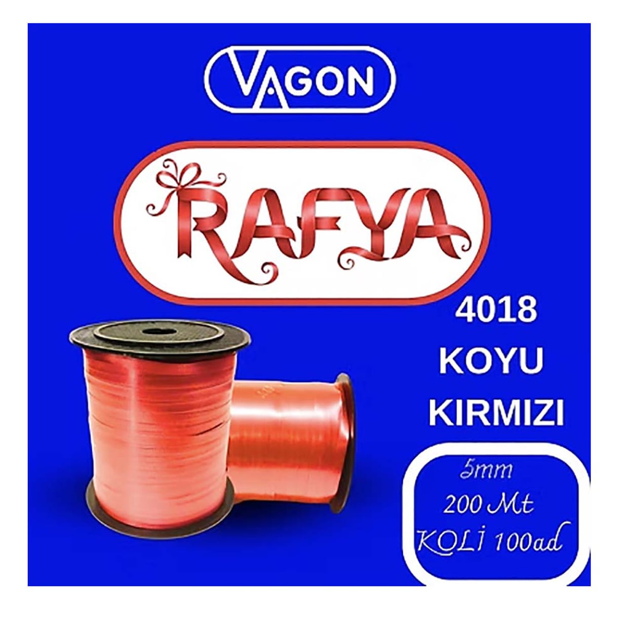 Rafya Şerit İp KIRMIZI 5 mm X 200 metre