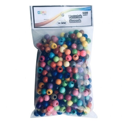 Yuvarlak Boncuk (14 mm) 500 prc Karışık Renk-Orta Boy