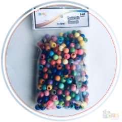 Yuvarlak Boncuk (14 mm) Karışık Renk-Orta Boy