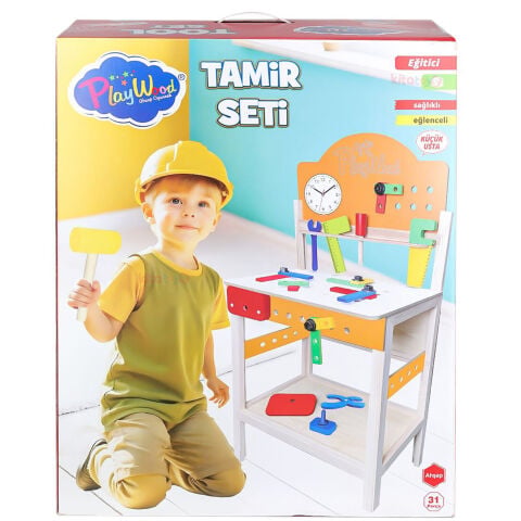 Ahşap Tamir Seti Tezgahı (Meslek Oyuncakları Köşesi Merkezi) ONY-412