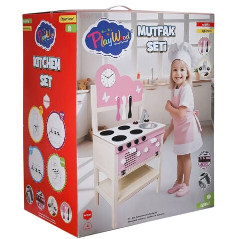 Ahşap Mutfak Seti Köşesi (Oyuncak Evcilik Dolabı Merkezi) ONY-408