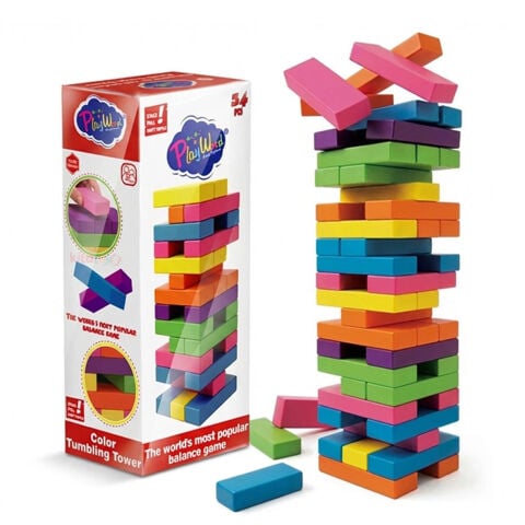 Renkli Jenga Denge Oyunu 54 (Ahşap Bloklar 310) 1.Sınıf