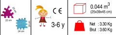 Eğitici Puzzle 24 Parça (Dev Yapı Oyuncakları Tuğla)
