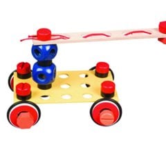 Sök-Tak Constructor 150 Parça (AHŞAP İnşaatçı Lego Yapı) Dıy Oyuncak Yapboz