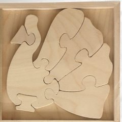 4'Lü Ahşap Boyama Puzzle Hayvanlar