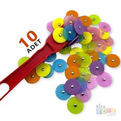 Mıknatıs Pulu 10'Lu (Renkli Eğitici Çubuk Manyetik Maşa Pulları) Deney