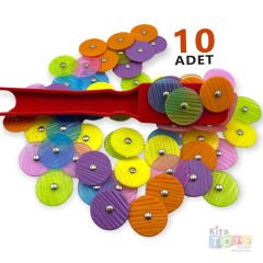 Mıknatıs Pulu 10'Lu (Renkli Eğitici Çubuk Manyetik Maşa Pulları) Deney