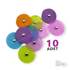 Mıknatıs Pulu 10'Lu (Renkli Eğitici Çubuk Manyetik Maşa Pulları) Deney