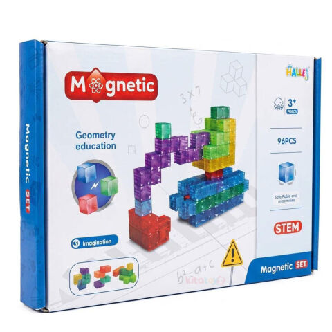 Magnetic Küp Yapı Blok Seti 96 Parça 2x2x2 cm (Güçlü Mıknatıslı Birim Küpleri) Manyetik Geometri Eğitimi