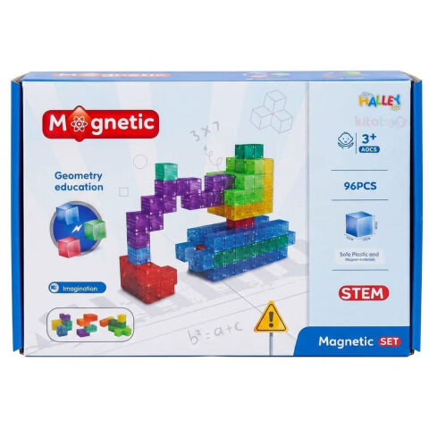 Magnetic Küp Yapı Blok Seti 96 Parça 2x2x2 cm (Güçlü Mıknatıslı Birim Küpleri) Manyetik Geometri Eğitimi