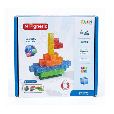 Magnetic Küp Yapı Blok Seti 64 Parça 2x2x2 cm (Güçlü Mıknatıslı Birim Küpleri) Manyetik Geometri Eğitimi