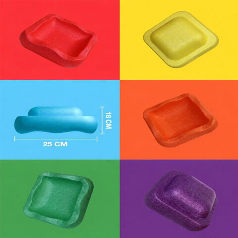 Adım Taşları Denge Oyunu 6'lı Seti (Irmak Plastik Dere Taşı) Nehir MagBlock