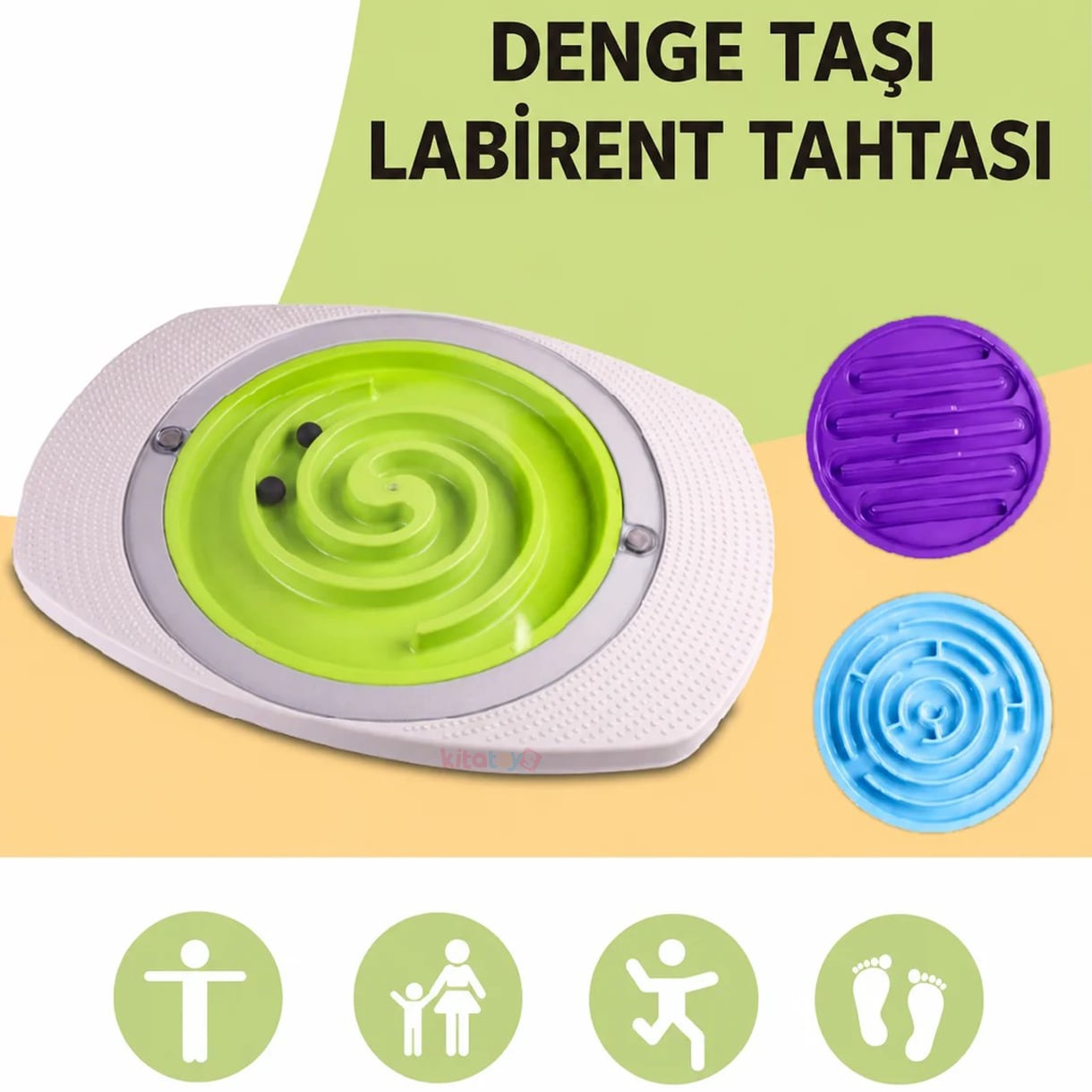 Denge Tahtası Labirent Oyunu–3 Seviyeli-Eğitici Koordinasyon Taşı MagBlock