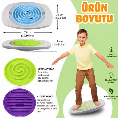 Denge Tahtası Labirent Oyunu–3 Seviyeli-Eğitici Koordinasyon Taşı MagBlock
