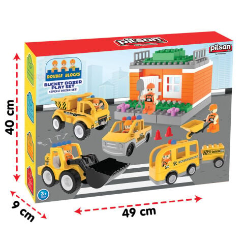 Double Blocks Kepçeli Dozer Seti 57 parça (Pilsan İnşaat Araçları)