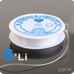 Lastik Misina İpi 5'Li Şeffaf (Esnek Lastikli Etkinlik Malzemesi) Boncuk Dizme