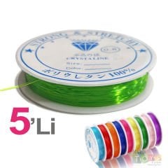 Lastik Misina İpi 5'Li Renkli (Esnek Lastikli Boncuk Dizme Malzemesi)