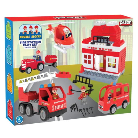 Double Blocks İtfaiye Seti 76 Parça (Meslek Araçları Lego) 03 610