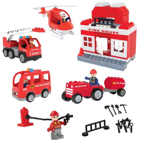 Double Blocks İtfaiye Seti 76 Parça (Meslek Araçları Lego) 03 610