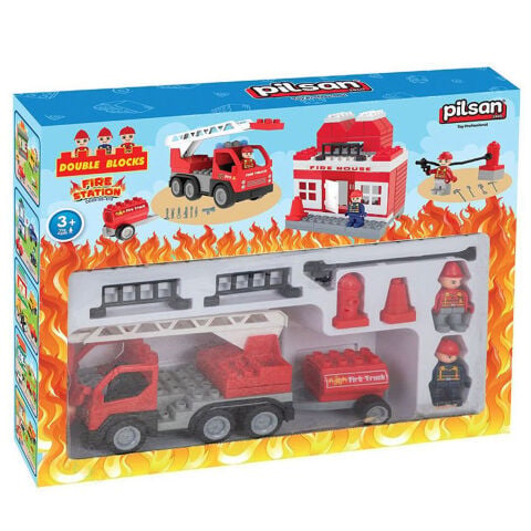 Double Blocks İtfaiye Seti 76 Parça (Meslek Araçları Lego) 03 610