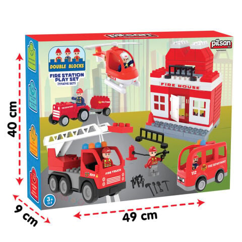 Double Blocks İtfaiye Seti 76 Parça (Meslek Araçları Lego) 03 610
