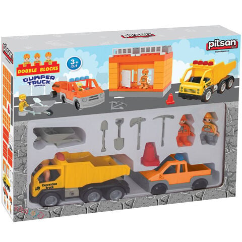Double Blocks İnşaat Seti 52 parça (Lego İnşaat Araçları) 03 612