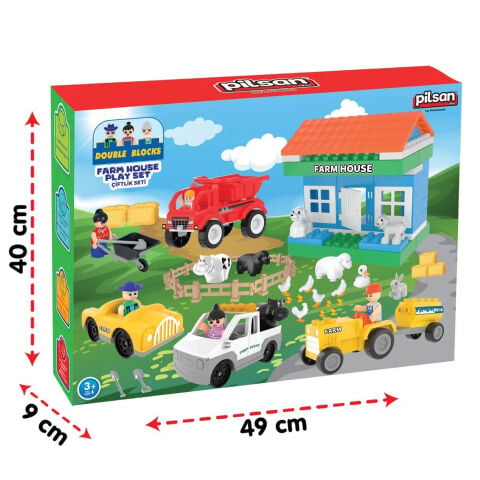 Double Blocks Çiftlik Seti 59 Parça (Meslek Araçları Lego) 03 615