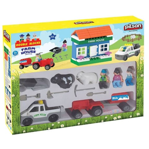 Double Blocks Çiftlik Seti 59 Parça (Meslek Araçları Lego) 03 615