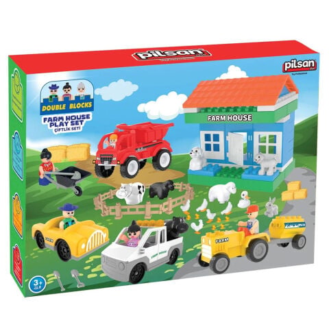 Double Blocks Çiftlik Seti 59 Parça (Meslek Araçları Lego) 03 615