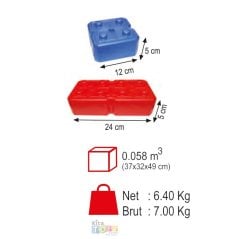 Tuğla Blokları 48 Parça (Plastik Yapı Blokları) 5034 Dolu