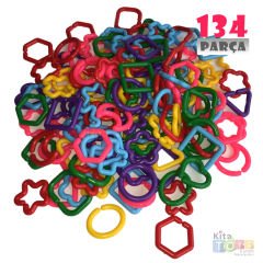 Geometrik Zincir Halkalar (134 Parça) Eğitici Beceri Oyuncakları