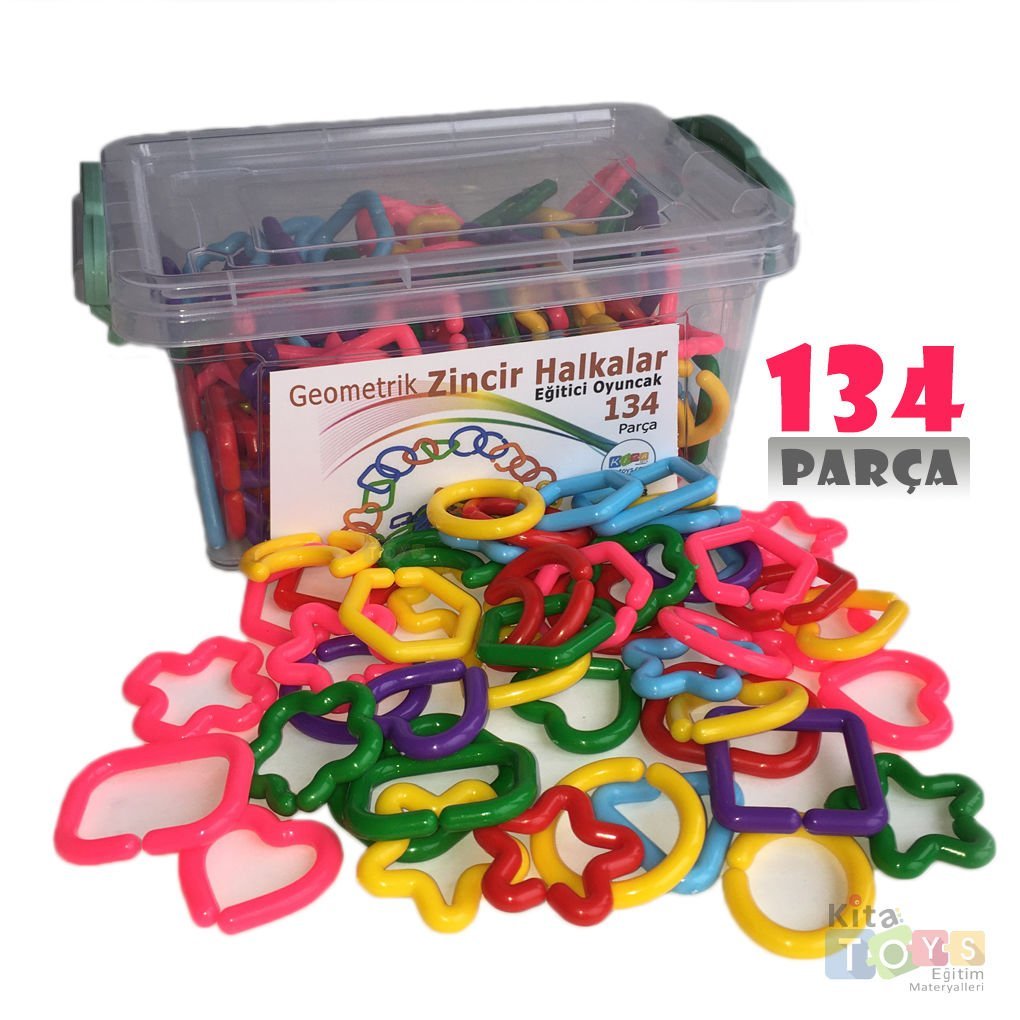 Geometrik Zincir Halkalar (134 Parça) Eğitici Beceri Oyuncakları