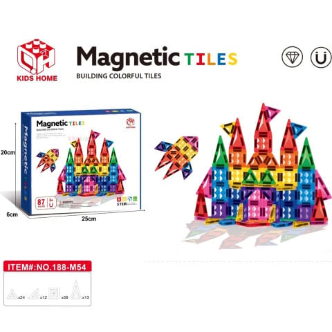 Magnetic Tiles Bloklar 87 Parça 3.75cm Manyetik 3D (Mıknatıslı Legolar)